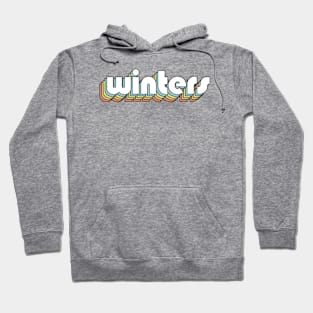 Winters - Retro Rainbow Typography Faded Style Hoodie